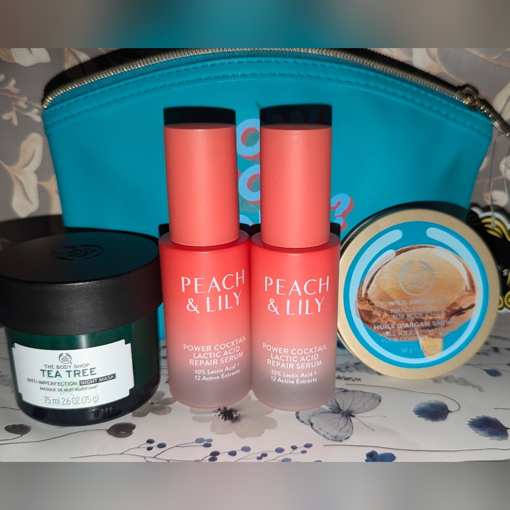 New Skincare Bundle incl. The Body Shop Mask + Wild Argan Oil & Cosmetic Bag